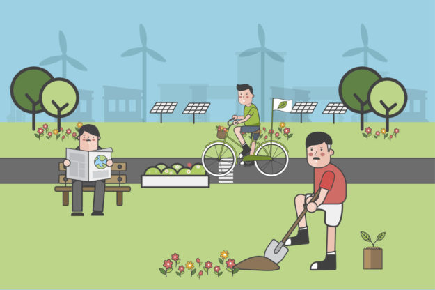 Illustration set of environmental vector