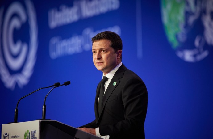 Володимир Зеленський виступає під час COP26