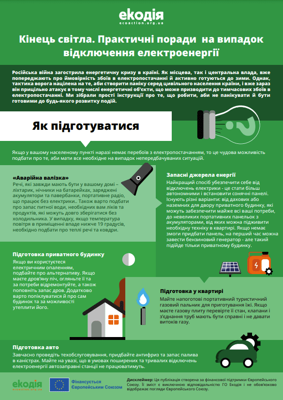 Кінець світла. Практичні поради на випадок відключення електроенергії Кінець світла. Практичні поради на випадок відключення електроенергії